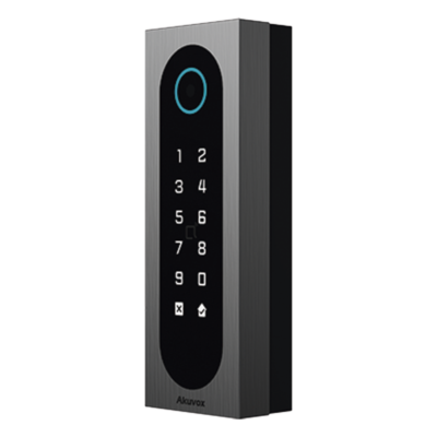 Control de Acceso Slim / 20,000 Tarjetas / 100,000 Eventos / IP65 & IK09 / Multi-Credencial QR-Bluetooth-PIN-RFID / Wiegand-RS485-Relay / Aluminio y Vidrio Templado