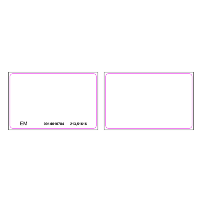 Tarjeta de Proximidad / EM 125 KHz / Rango 2.5-10 cm / ISO 85.5x54x0.8 mm / PVC Blanco / Imprimible Doble Cara