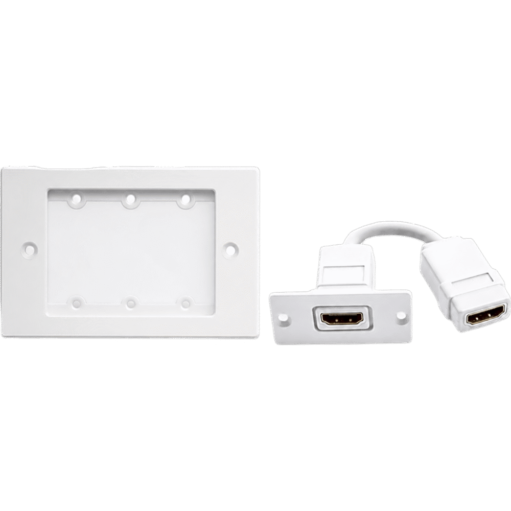 portada_0S1000-23 Kit Wall Plate HDMI | Frame 1 Gang METAL Versión USA | Inserción HDMI Espacio Simple | Incluye Inserciones en y Tornillos | Blanco FRAME1G/WH(W) 1