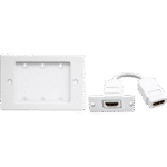 Kit Wall Plate HDMI | Frame 1 Gang METAL Versión USA | Inserción HDMI Espacio Simple | Incluye Inserciones en y Tornillos | Blanco portada_0S1000-23