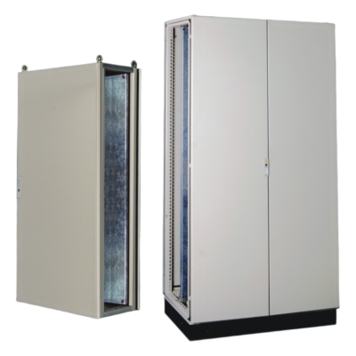 Gabinete de Acero IP55 / Puerta Doble / 1200 x 2000 x 600 mm / IK10 / Carga 110 kg / Placa Trasera 1150 x 1965 mm