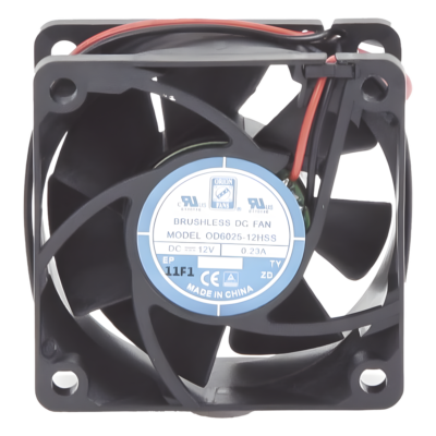 Ventilador Axial Anticondensante / 60 x 60 x 25 mm / 12 Vcc / 4390 RPM / 25.0 CFM / Unión Sellada