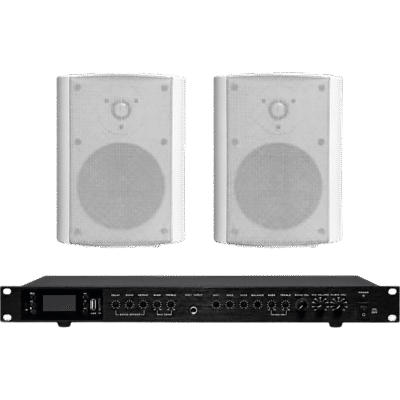 Amplificador de Audio con 2 Bocinas OL-5WT | 2 x 60W | Baja Impedancia 4 - 8Ω | Reproductor Bluetooth, USB, SD | Efectos Integrados Delay, Echo, Repeat