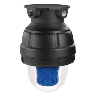 Luz estroboscópica a prueba de explosiones / 24 VCD / UL cUL Clase I Div 1 Grupo C-D / Clase II Div 1 Grupo E-F-G / Clase III / IP66 IP69K / Azul