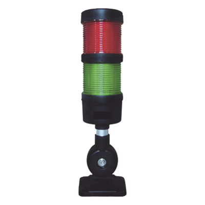Torre LED Indicadora de Estado / 2 Niveles Rojo y Verde / Buzzer 85 dB / Voltaje Universal 110-240 VCA / Montaje 60 mm