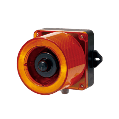 Señalizador Audiovisual Industrial / LED Ámbar / 31 Tonos / 123 dB / 12-24 VCD / IP66