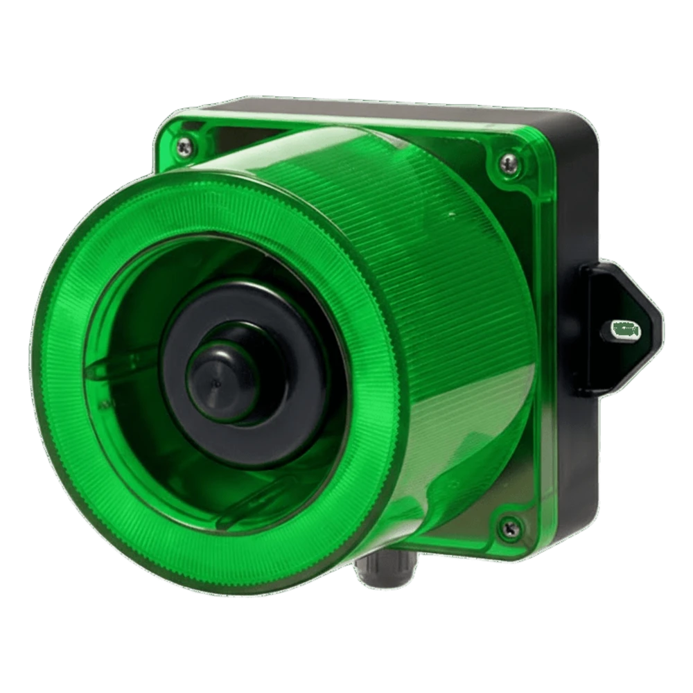 portada_0S1000-357 Baliza LED Verde con Sirena / 31 Tonos / 123 dB / 12-24 VCD / IP66 / -50°C a +50°C QWCD50-012024-G-LC 1