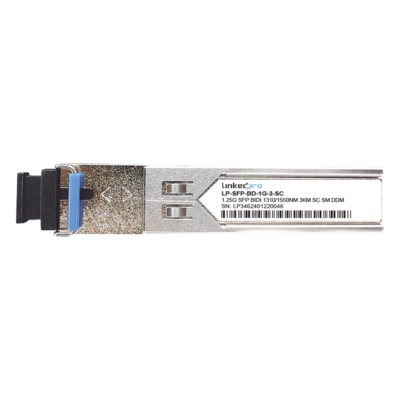 Transceptor SFP Bidireccional / 1.25 Gbps / Monomodo / Alcance 3 km (9842.5 ft) / Conector SC/UPC Simplex / DDM / Hot-Pluggable / 2 Piezas