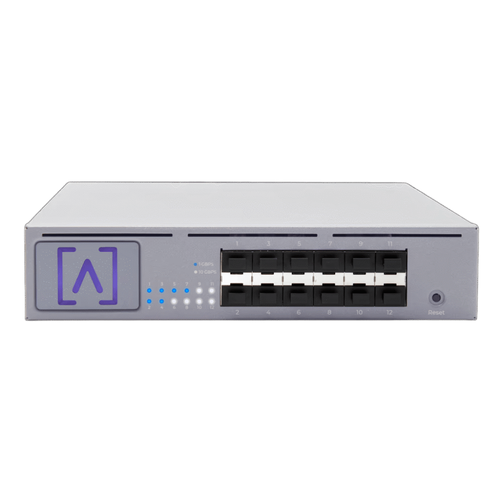 Switch de Distribución / 12 Puertos SFP+ / 10 Gbps por Puerto / 240 Gbps Switching / 120 Gbps Throughput / Gestión Cloud / Bluetooth / Rack 1U S12 1