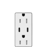 Tomacorriente Receptáculo / 120V / 15A / Obturador de Seguridad / Perfil Delgado 7.6 mm / USB-C PD 55W / Color Blanco portada_0S1000-427