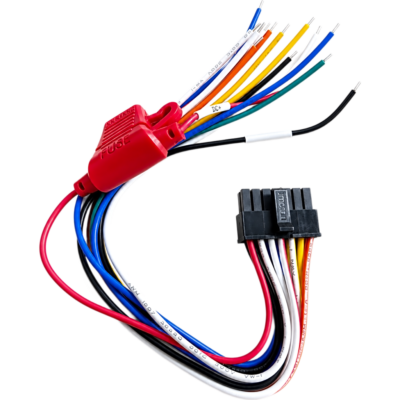 Arnés de Alimentación e I/O / DC 11.4-36V / 2A / Protección Sobrecarga y Cortocircuito / Diseño Compacto