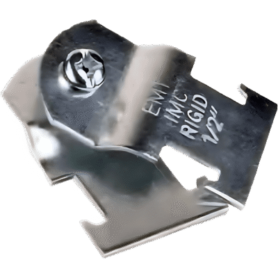 Abrazadera Unicanal / 1/2" (13 mm) / Calibre 16 (1.5 mm) / Galvanizado / 58.5 x 32 mm