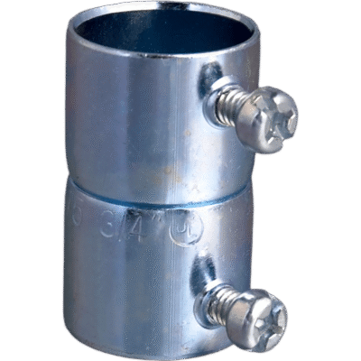 Cople para Tubo EMT / 2" (51 mm) / Pared Delgada / Tornillo Tipo Americano / Acero Galvanizado / UL Listed