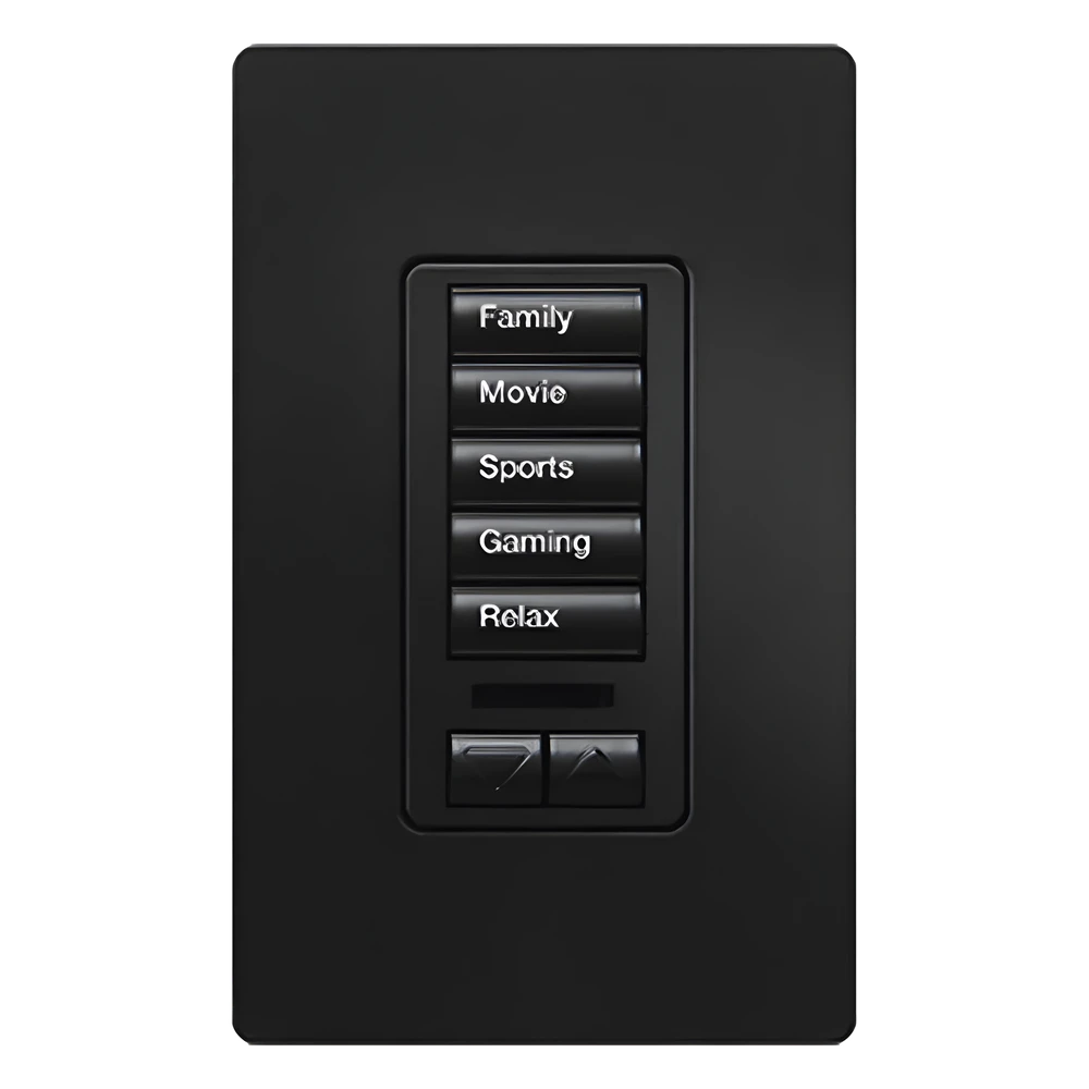 portada_0S1000-526 Teclado de Pared Programable / 5 Botones de Escena / Subir-Bajar / Retroiluminado / RF Clear Connect / Alcance 9 m (29.5 ft) / Control de Iluminación y Cortinas RRDW5BRLMN 1