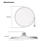 Foco LED Plafón / 38W / 3300 lm / 6500 K / Ángulo 140° / Base E27 / IP20 sec_3_0S1000-37